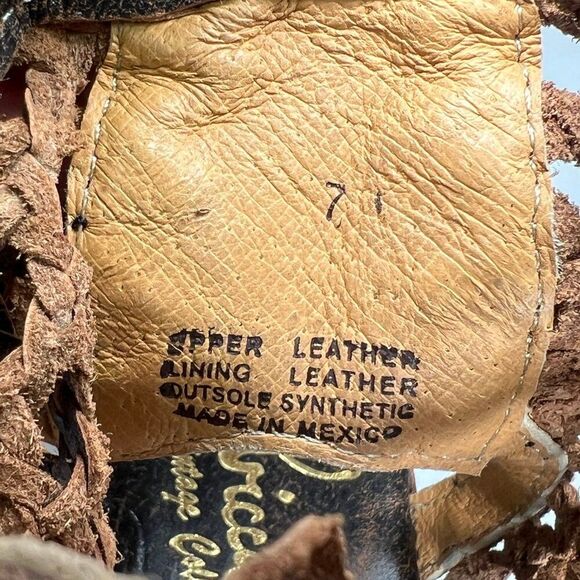 Sbicca Women's Size 7 Brown Woven Leather Front Zip Block Heeled Ankle Booties - Picture 11 of 11